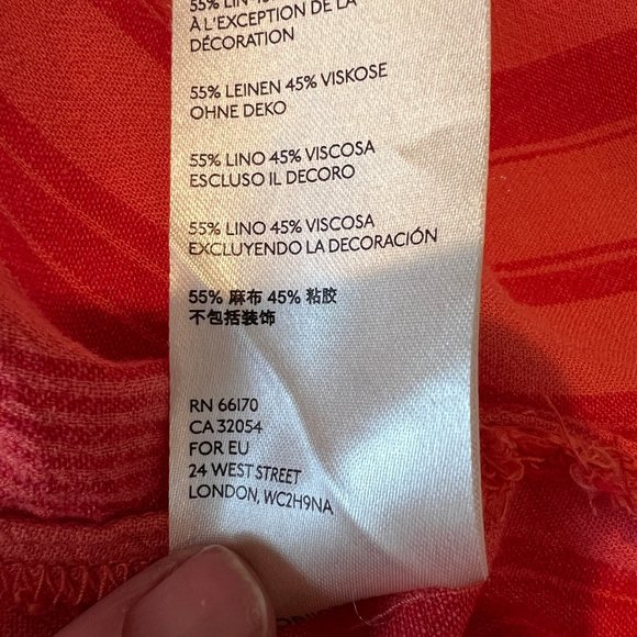 We The Free Oversized Orange on Orange-Red Stripes Popover Shirt Size XS - Picture 7 of 14